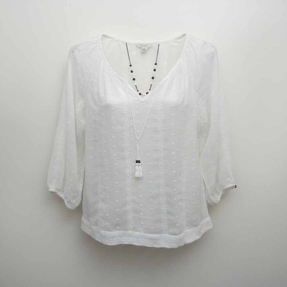 FOREVER 21 Elegant White Women's Top SIZE LARGE